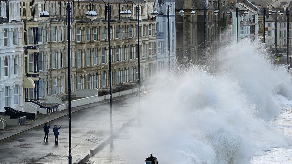 Aberystwyth seafront was hit by storms in 2014