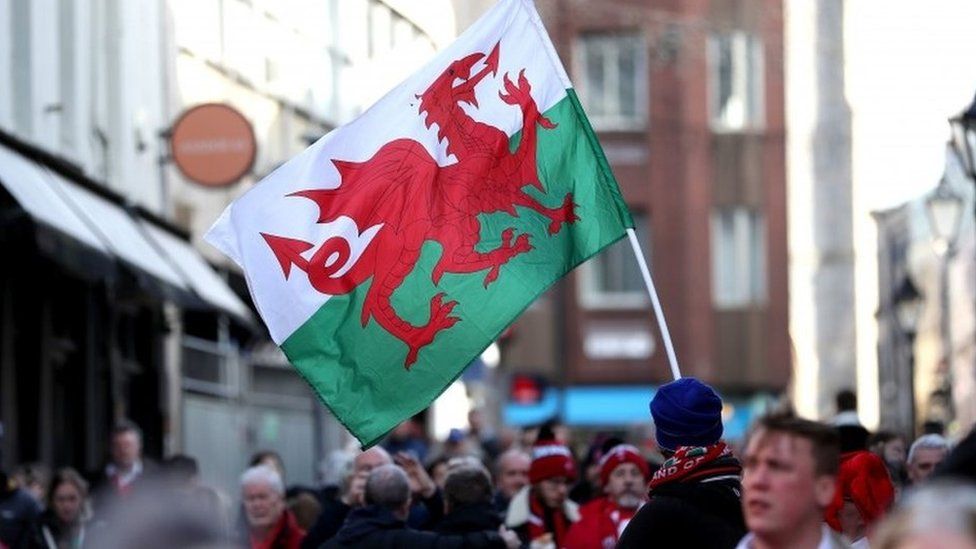 The crowds building before the opening Six Nations match in Cardiff