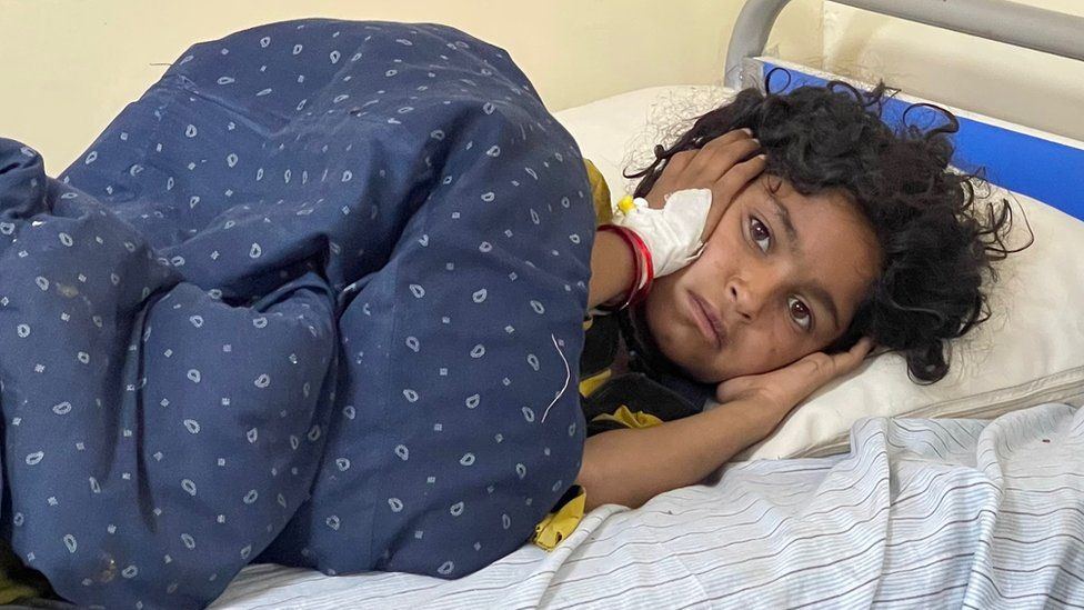 Eight-year-old Shakrina, earthquake victim