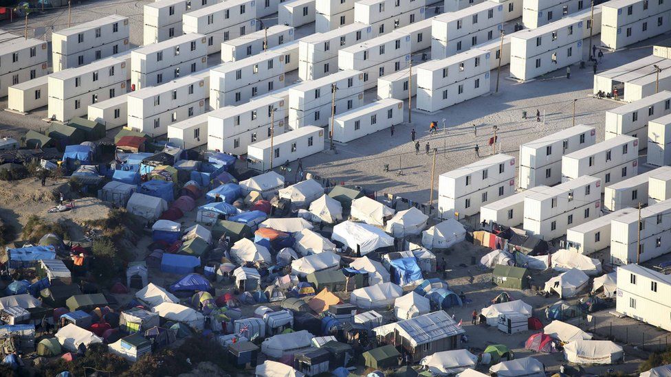 The "Jungle" refugee camp before its demolition