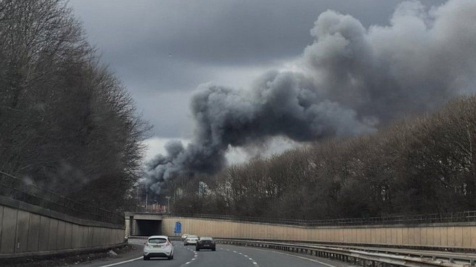 Plumes of smoke over M60