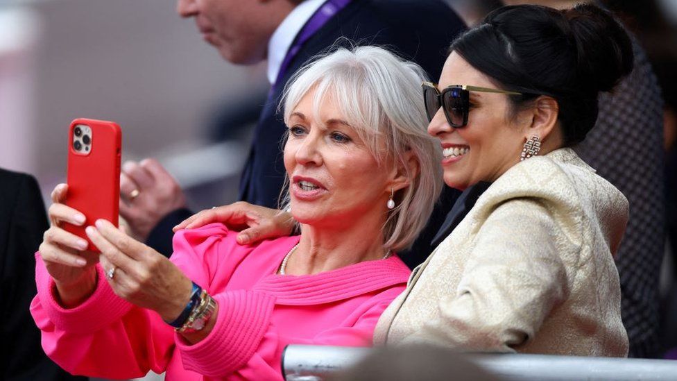 Nadine Dorries and Priti Patel at celebrations for the Queen's Platinum Jubilee