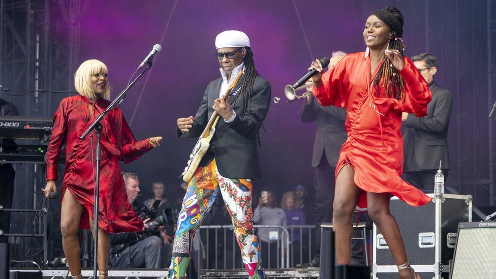 Nile Rogers and Chic performing in Glasgow, July 2022