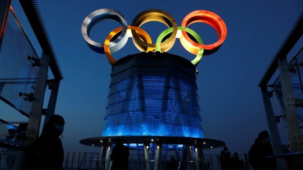 Olympic Tower, a year ahead of the opening of the 2022 Winter Olympic Games, in Beijing,