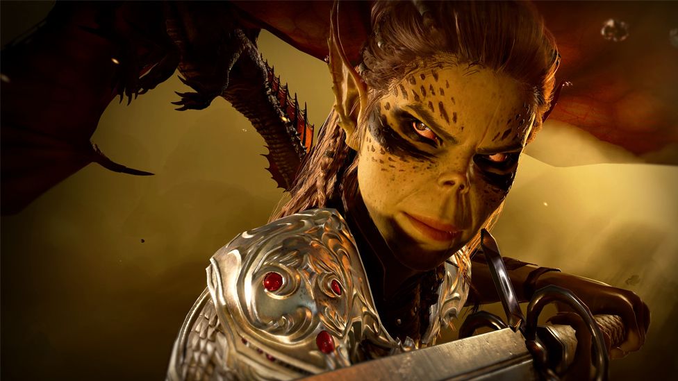 Female warrior character Lae'zel from Baldur's Gate 3