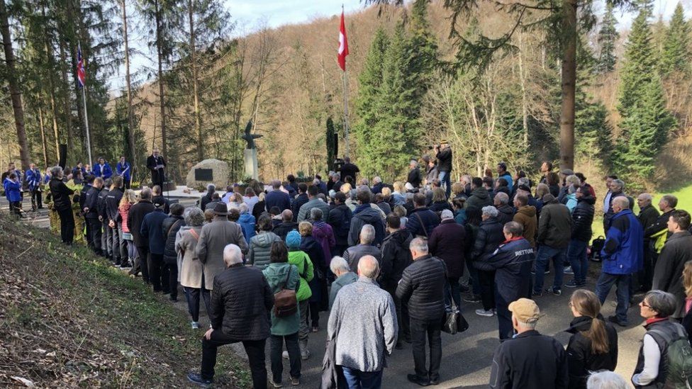 A special service of remembrance took place near the site of the crash