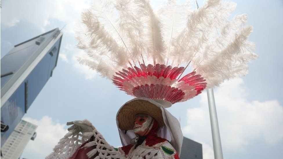 Indigenous people participate in the International Day of Indigenous Peoples in Mexico City, Mexico, 09 August 2022.