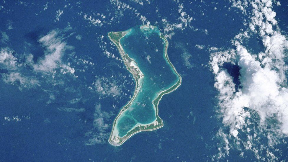 Diego Garcia, the largest of the Chagos Islands, where there is now a UK/US military airbase