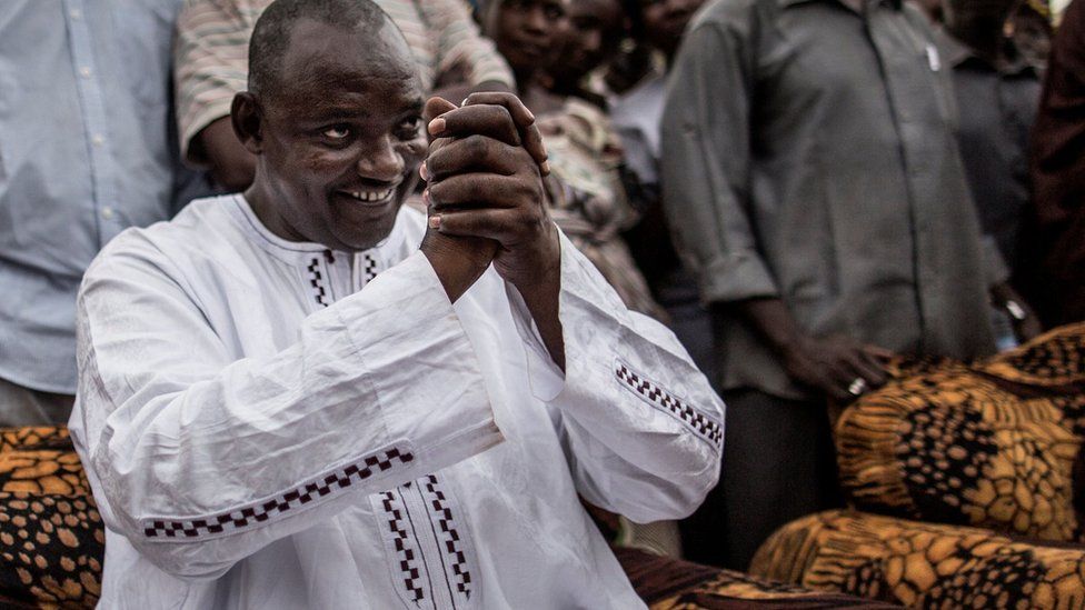 Gambia s new President Adama Barrow arrives home BBC News