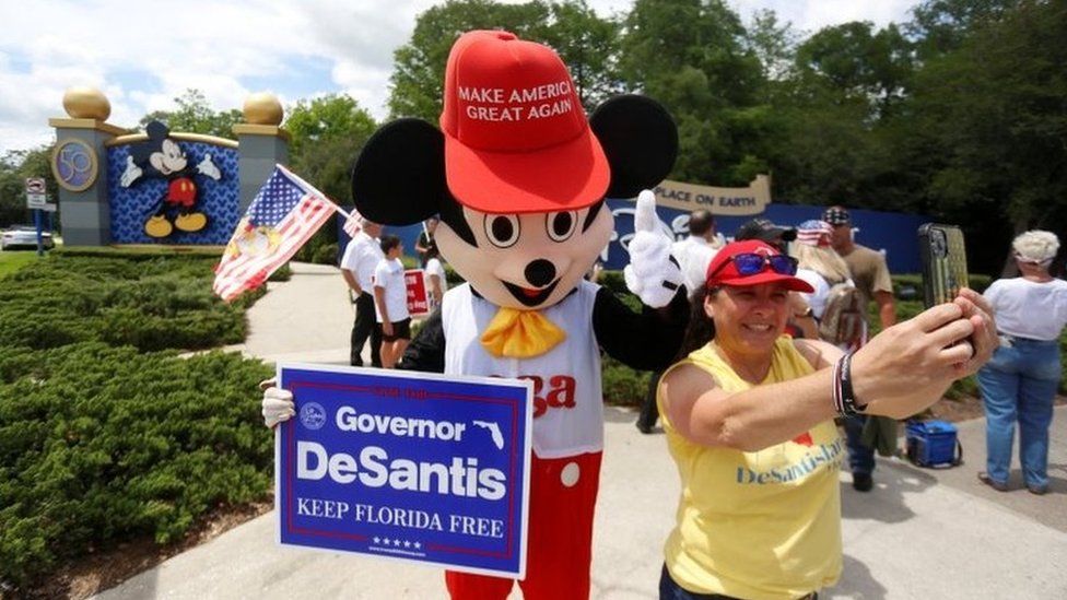 Supporters of the bill gathered outside Walt Disney World in Florida earlier this month