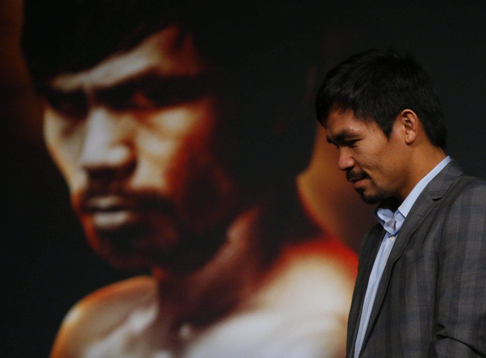 21 January 2016; New York, NY, USA; Manny Pacquiao during a press conference at Madison Square Garden to announce the upcoming boxing fight against Timothy Bradley, Jr.