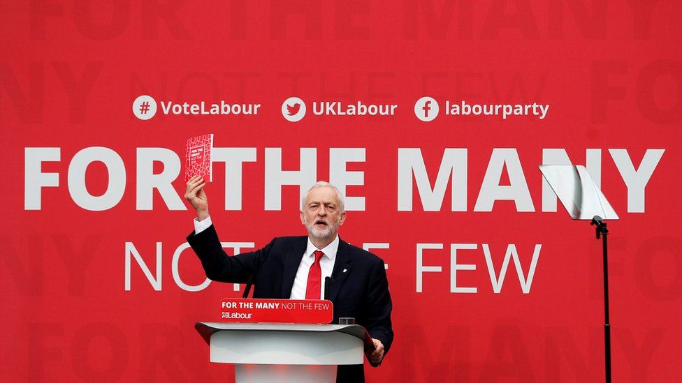 Jeremy Corbyn at the launch of the 2017 Labour manifesto