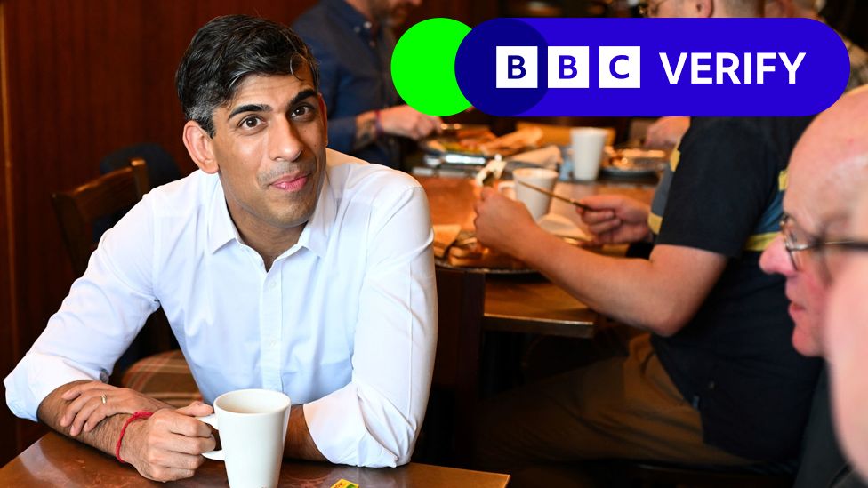 Prime Minister Rishi Sunak meeting veterans at a community breakfast in his constituency in Northallerton, North Yorkshire, while on the General Election campaign trail on 25 May 2024