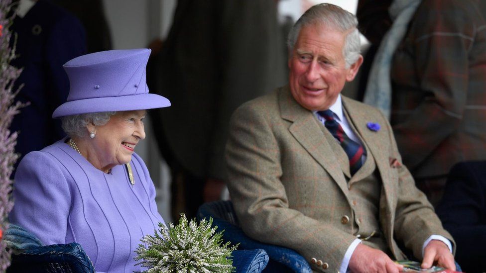 The Queen and Prince Charles at Braemar Gathering