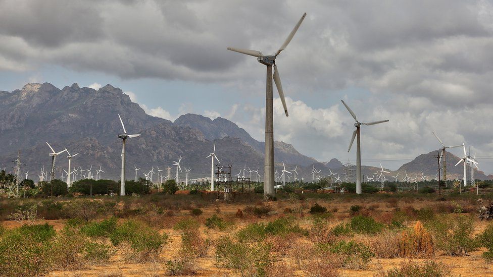 A wind farm in India