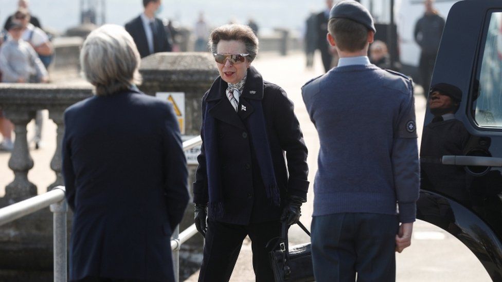 Princess Anne arrives at the RYS in Cowes