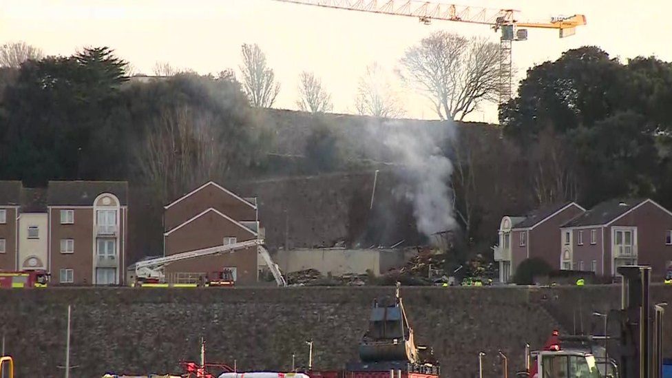 Scene of flats collapsing in St Helier