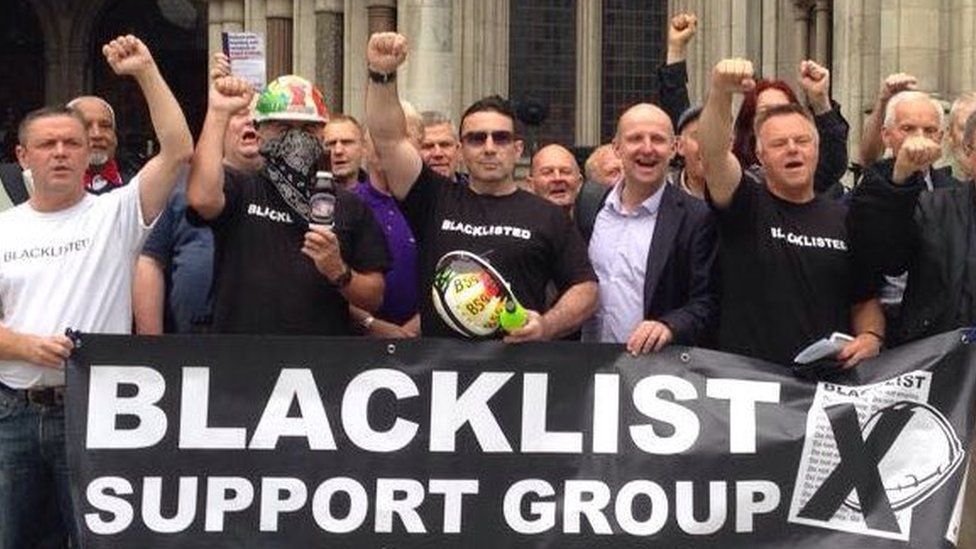 The Blacklist Support Group outside the High Court