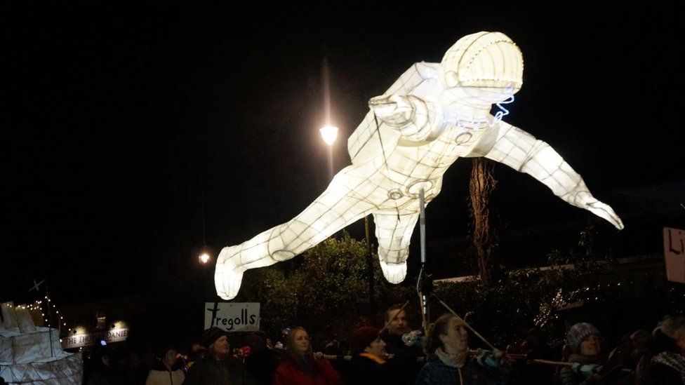 Spaceman lantern in Truro