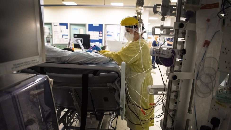 Nurse works in an Intensive Care Unit