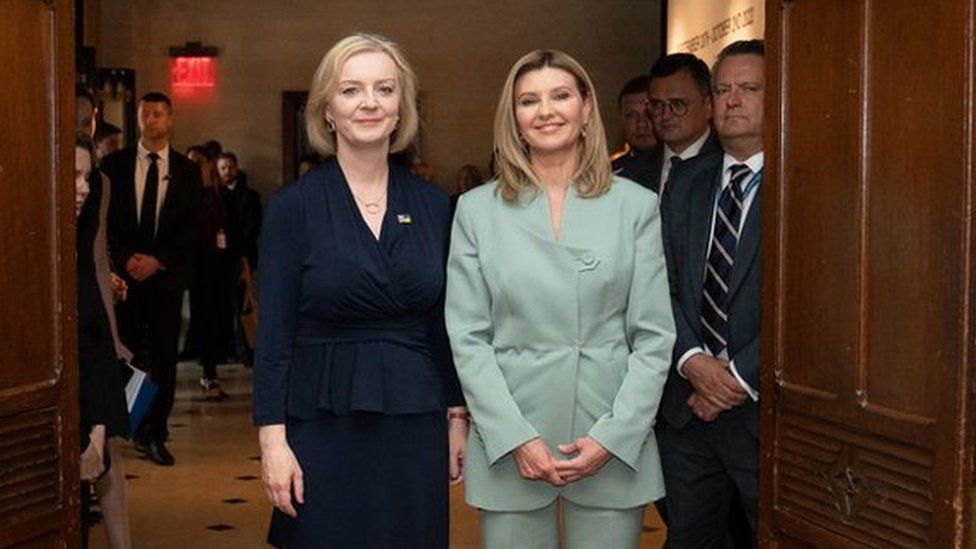 Liz Truss meets Ukraine's First Lady Olena Zelenska in New York