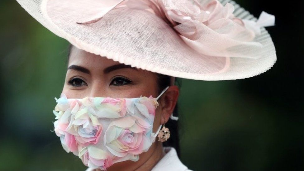 Royal Ascot Ladies' Day 2021: Masks and millinery - BBC News