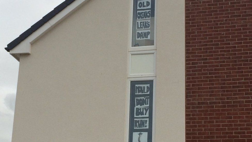 Signs put up in newbuild home