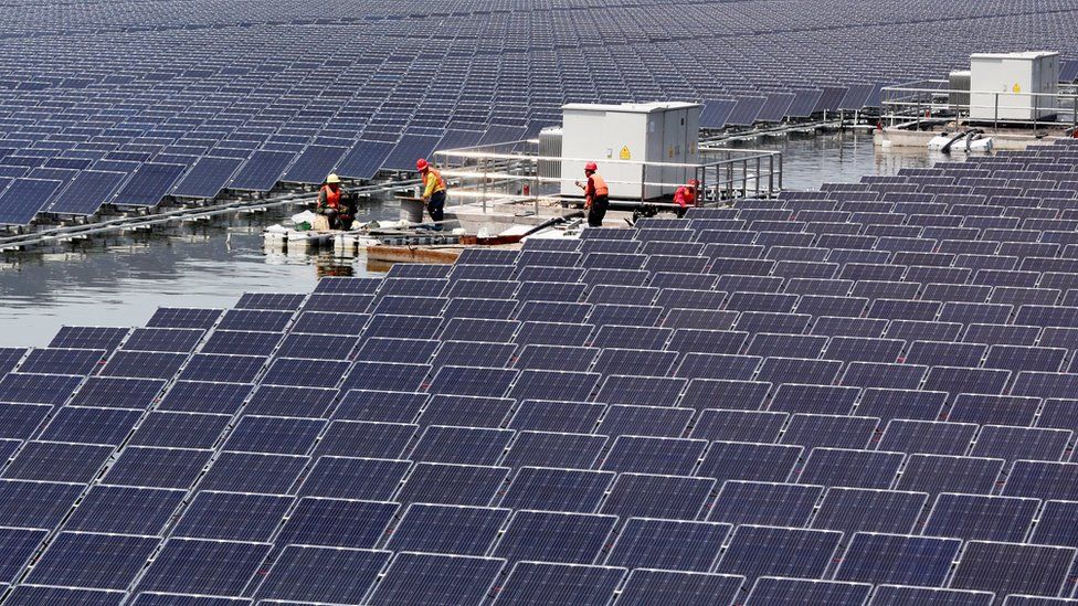 Overwater photovoltaic power plant in Huaibei, China