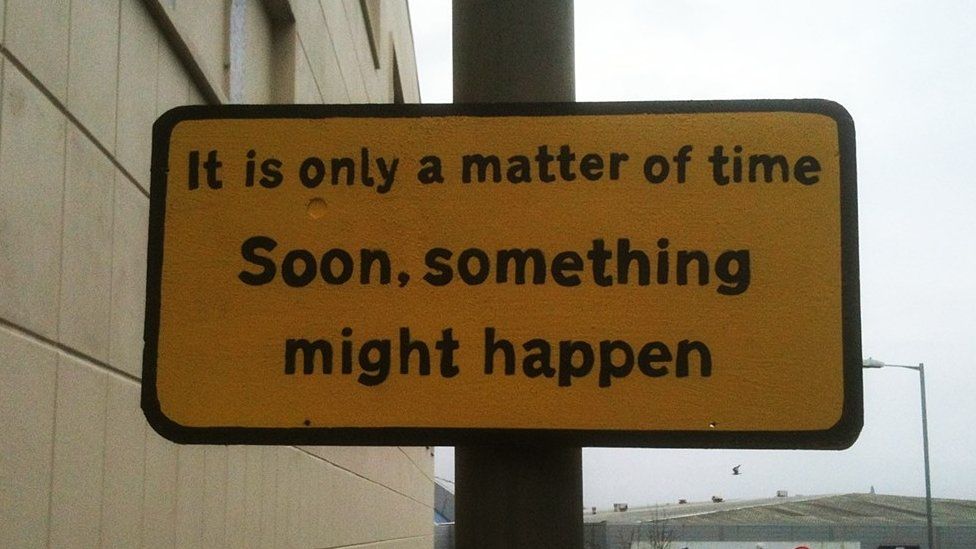 Comedy signs aim to combat 'neglect' of country roads - BBC News