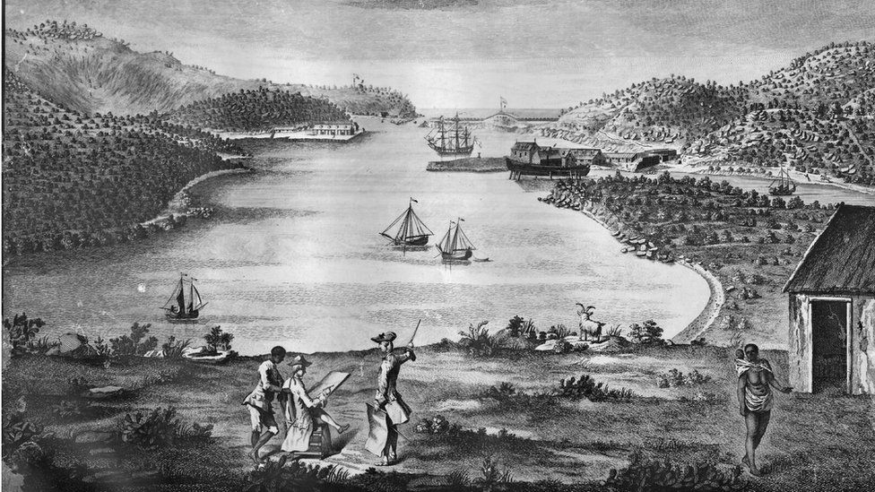 A drawing of English Harbour dating from 1756