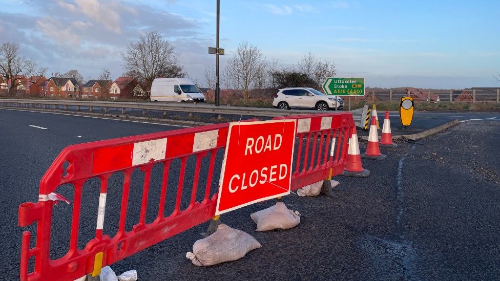 Derbyshire road closed after storm damages building BBC News