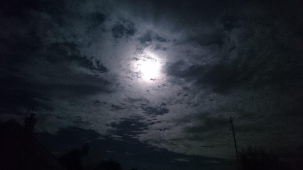 Moon seen through clouds