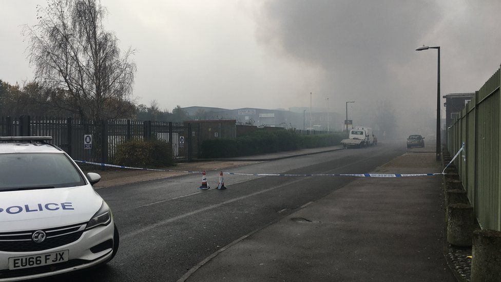 Harlow fire School closed and exclusion zone set up around