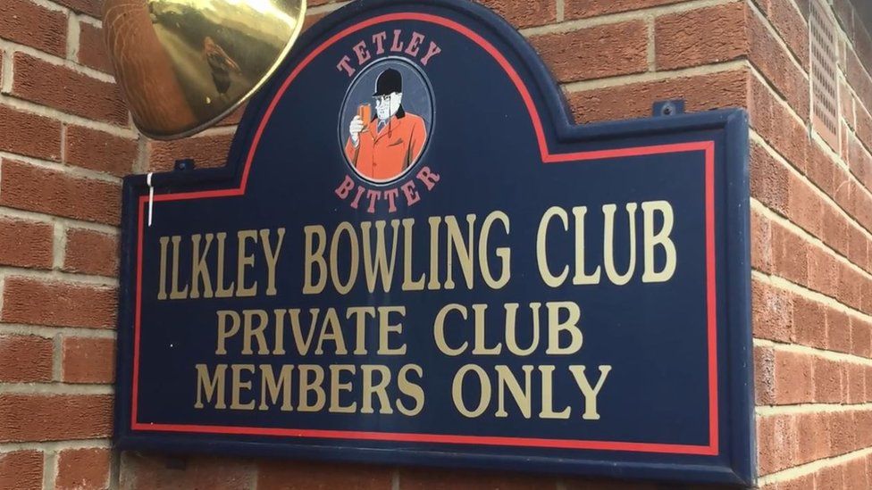 A sign at the club
