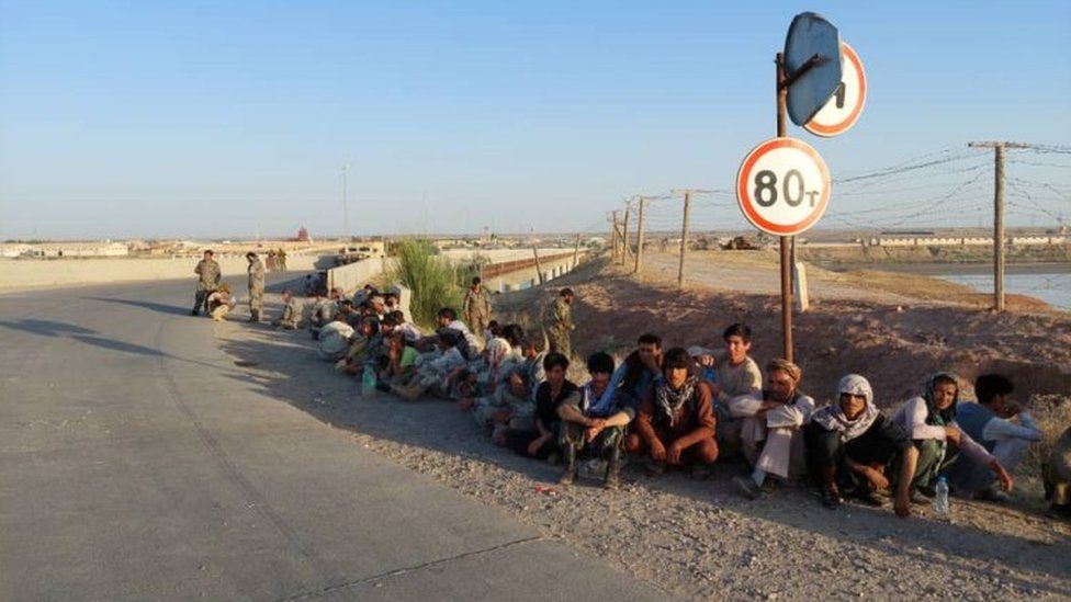 A group of Afghan soldiers who fled to Tajikistan in June