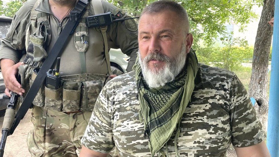 Yuri Bereza, commander of a volunteer unit defending Slovyansk, eastern Ukraine