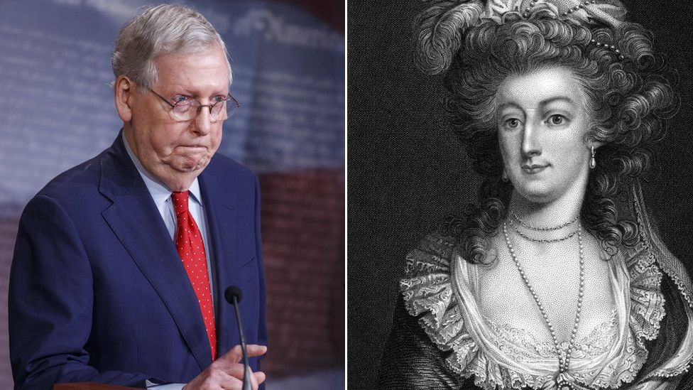 Composite picture showing Mitch McConnell (left) and Marie Antoinette