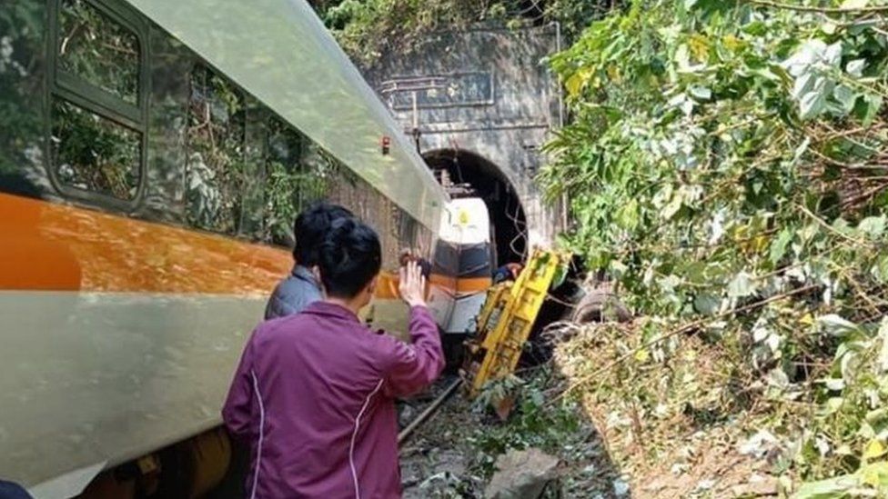 Taiwan rail crash site