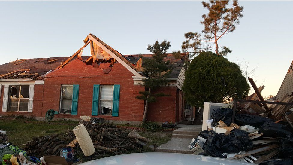Lindsay Diaz's home after the tornado