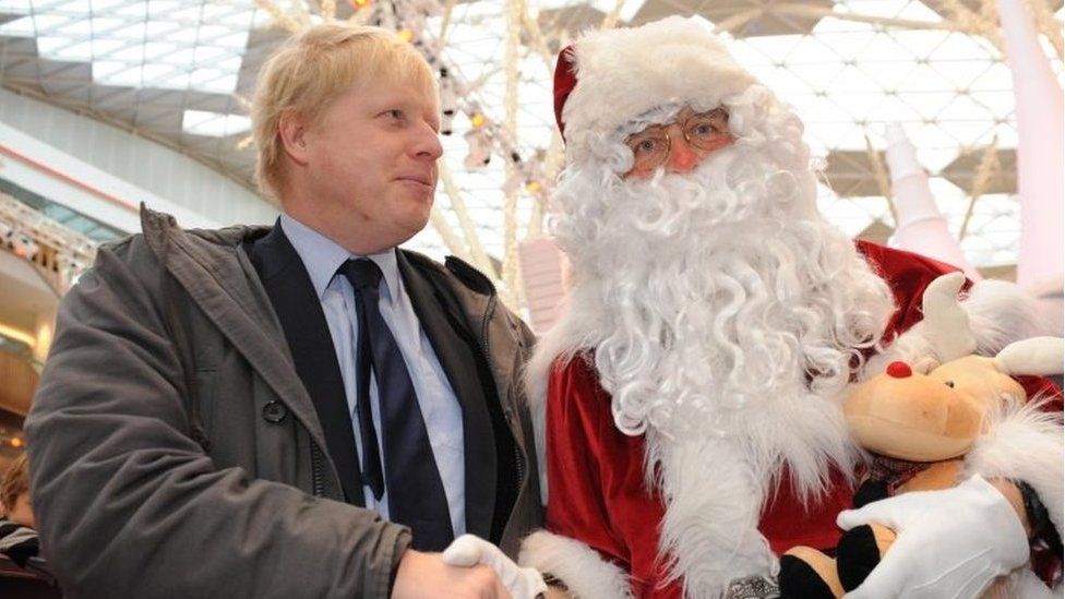Boris Johnson and Father Christmas in 2010