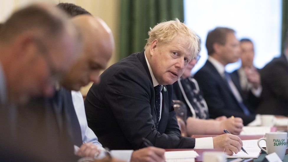 Boris Johnson in the cabinet room