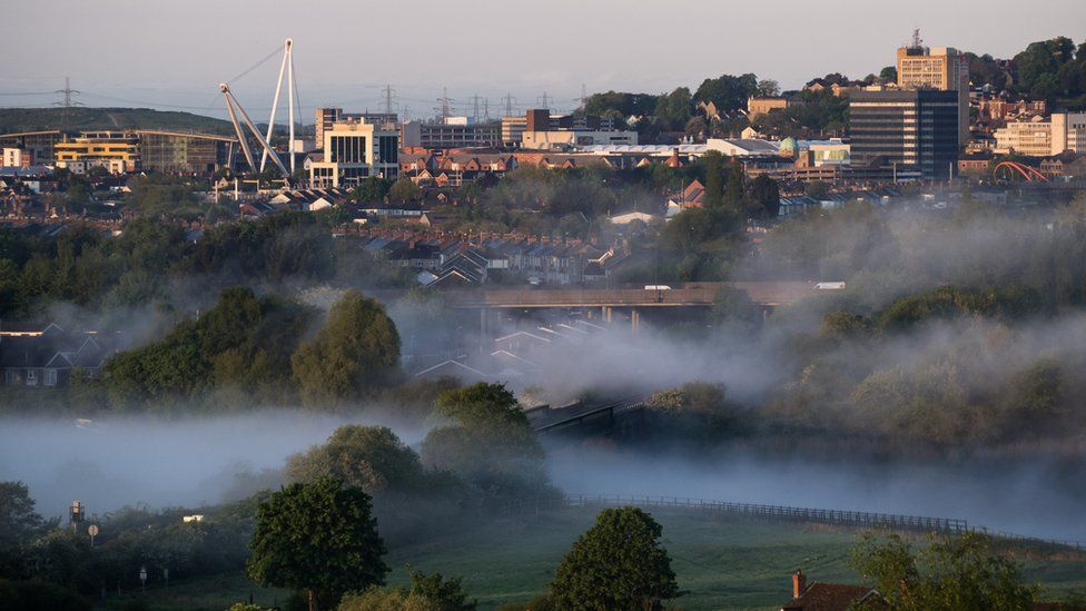 Morning mist across Newport