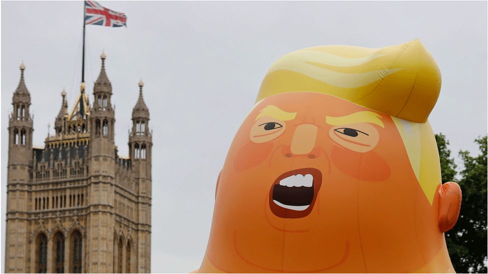 Head of Trump baby balloon