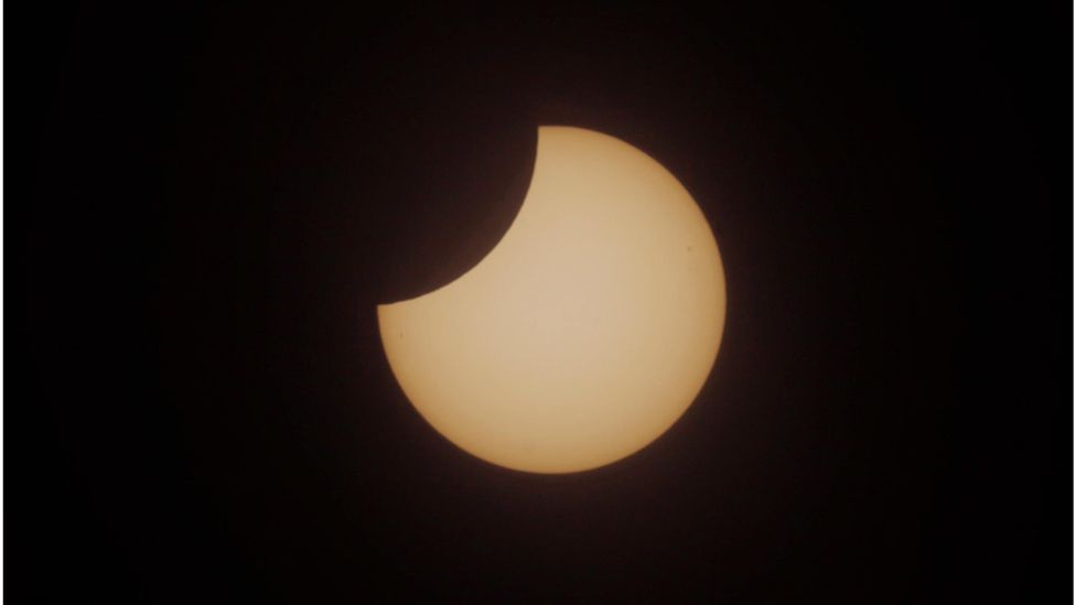 The partial eclipse as seen from Boxted in Essex