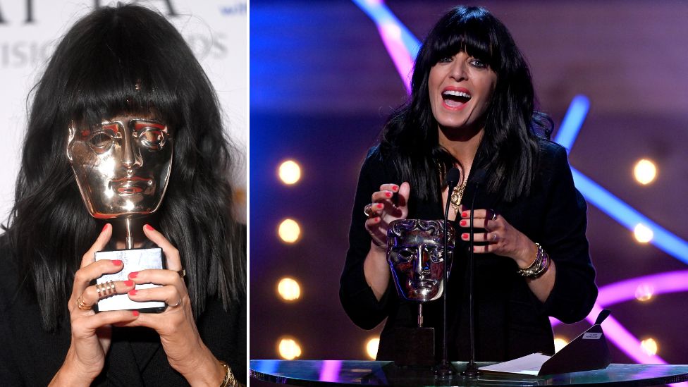 Claudia Winkleman accepts the Entertainment Performance Award for 'The Traitors' for 'The Traitors' at the 2023 BAFTA Television Awards with P&O Cruises, held at the Royal Festival Hall on May 14, 2023 in London, England