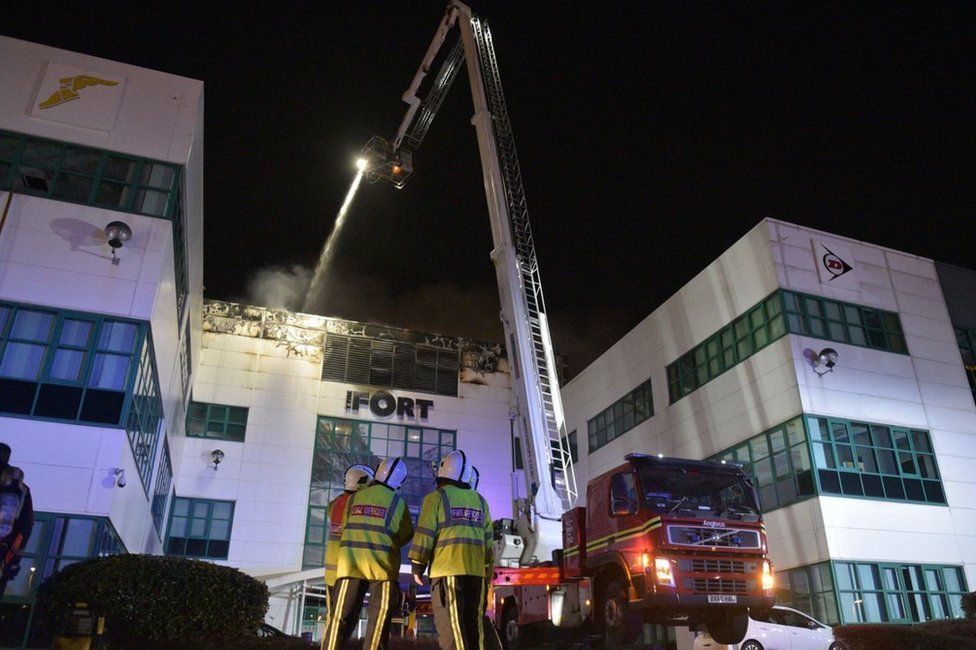 Fire at Goodyear Dunlop offices in Birmingham - BBC News