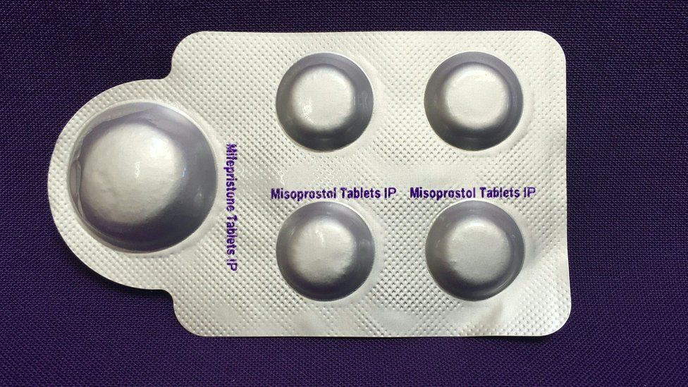 a pill packet containing abortion drugs