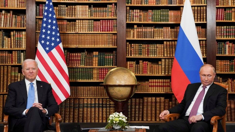 U.S. President Joe Biden and Russia President Vladimir Putin meet for the U.S.-Russia summit at Villa La Grange in Geneva, Switzerland, June 16, 2021