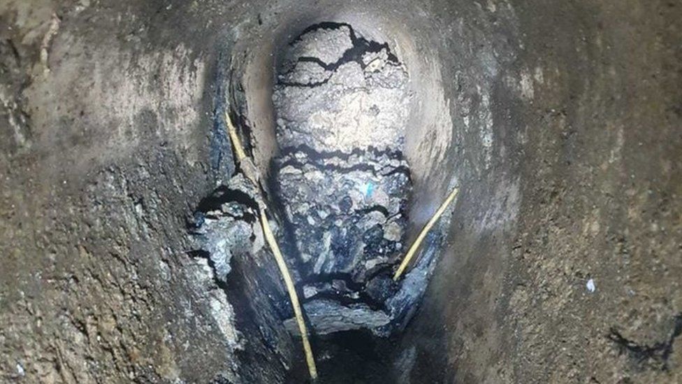 Fatberg in Liverpool sewer