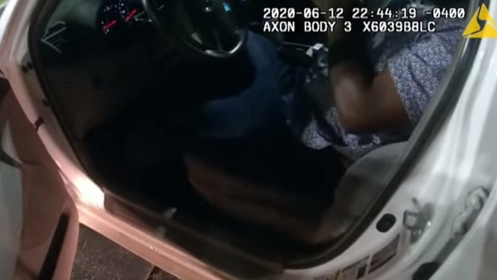 Police bodycam footage of Rayshard Brooks appearing asleep in his car